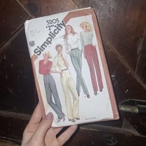 Simplicity Pattern with Red, Green, Cream & Gray Fashion Illustrations